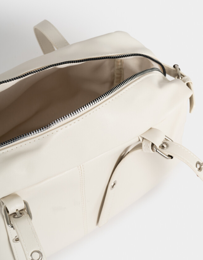 Bandoleras Bandolera Con Hebillas Laterales - Blanco Crudo