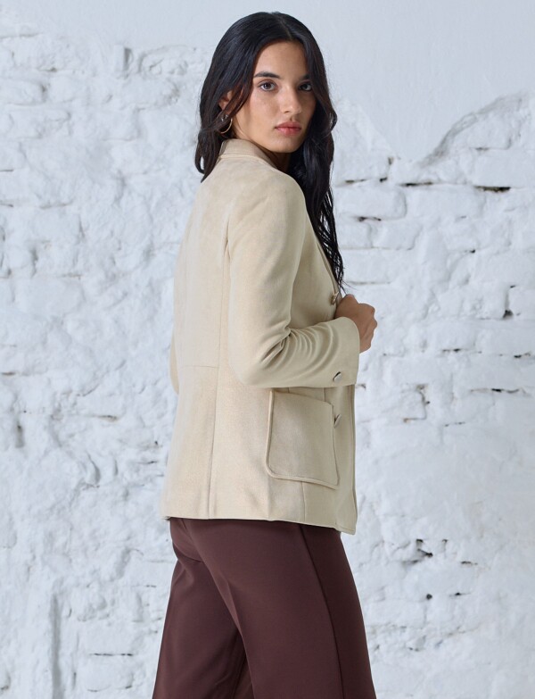 Blazer Botones Brillo BEIGE