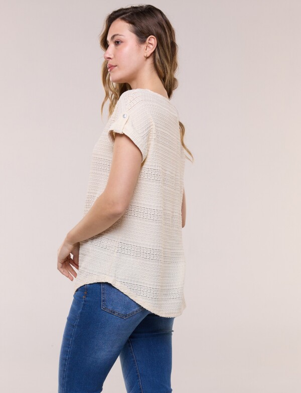 Blusa Pointelle BEIGE CLARO