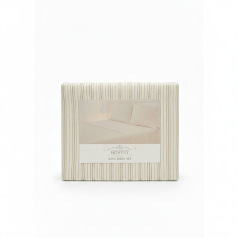 JGO SABANA ESTAMP BEIGE KING 180X200+30CM 4PZAS Unica