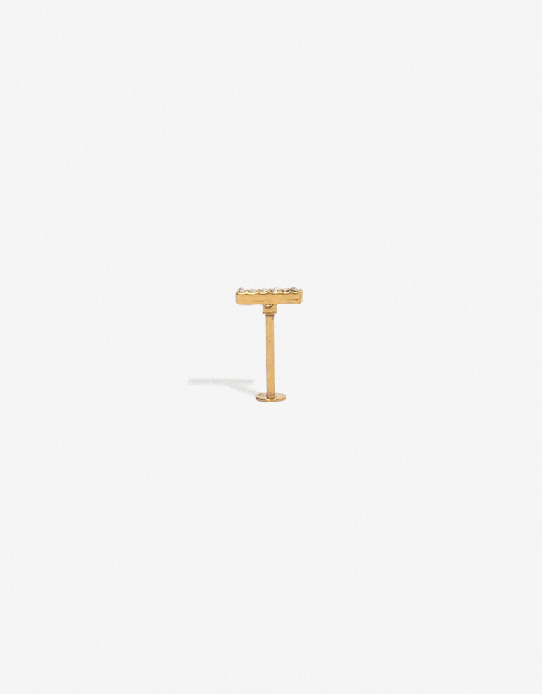 Bijouterie Vs Strass Piercing De Titanio Con Strass - Dorado