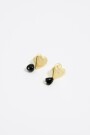 PENDIENTES CORAZÓN TEXTURA Y P Negro