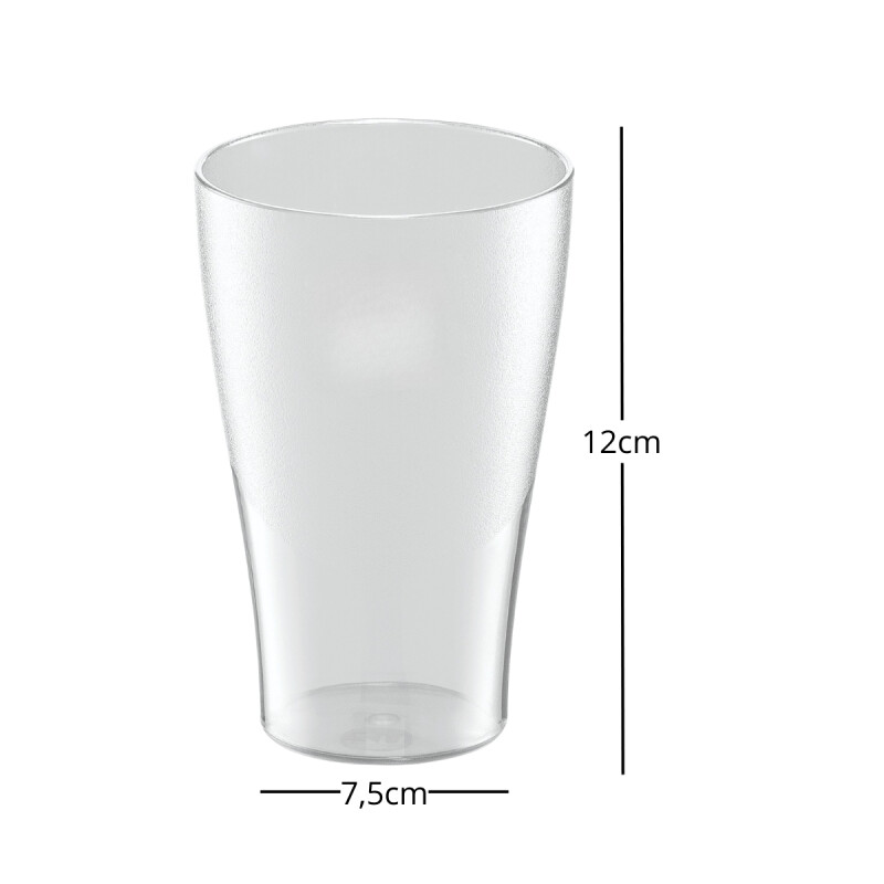 Set x12 Vasos duros transparente 300ml TRANSPARENTE