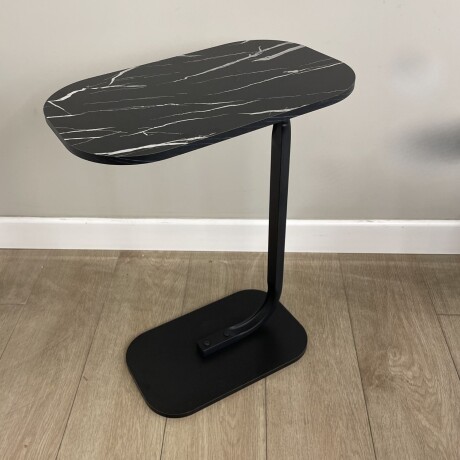 Mesa auxiliar Lumax de arrime MDF minimalista para living Marmol Negro