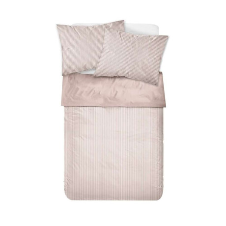Juego De Sabanas Algodon 180H King 180X200+35Cm Rayas Cannon Rosa