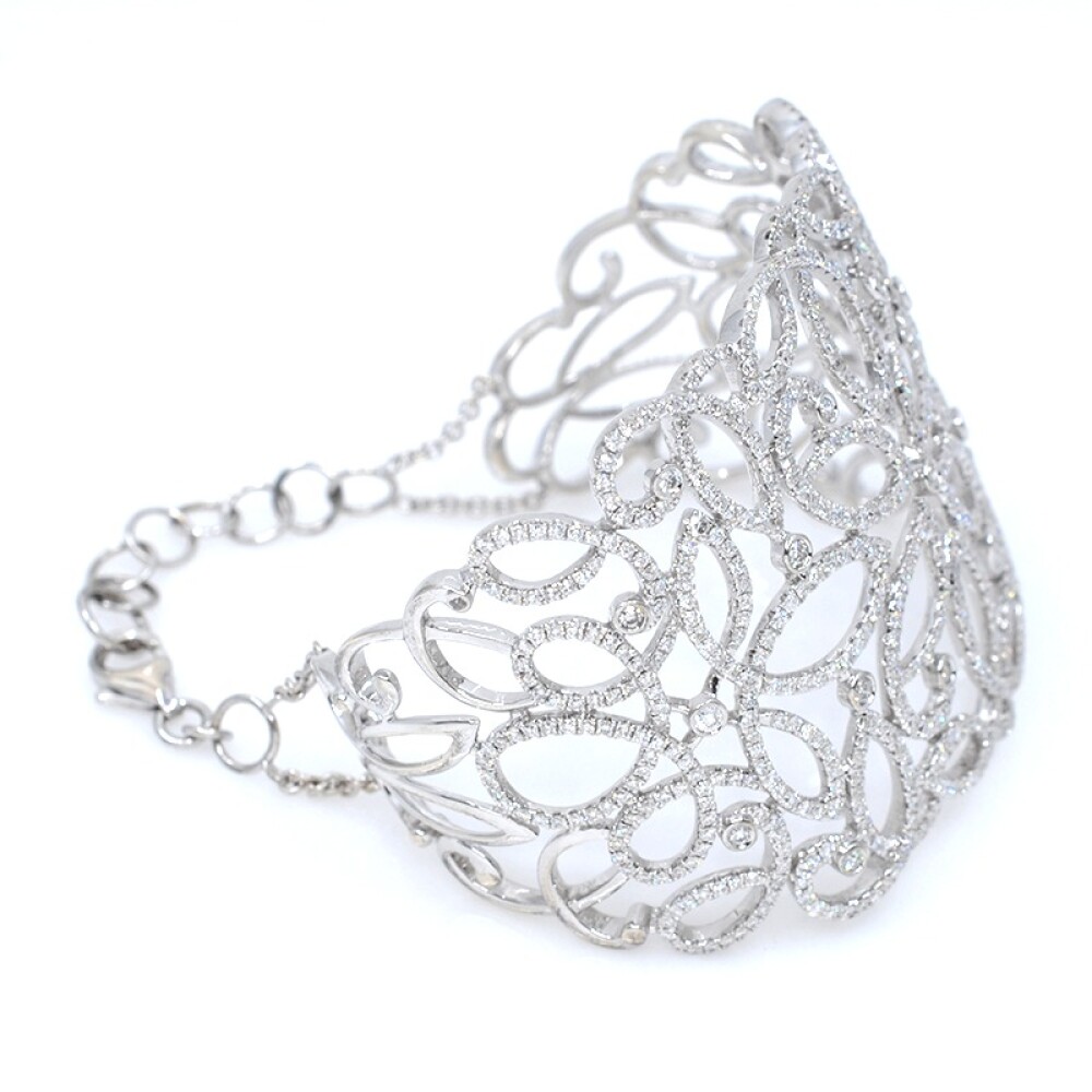 Pulsera en oro blanco 18k y brillantes Pulsera en oro blanco 18k y brillantes