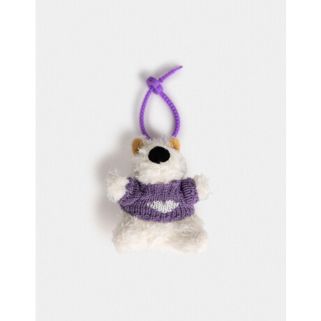 Llavero Y Charm De Perrito Con Sweater Blanco Crema