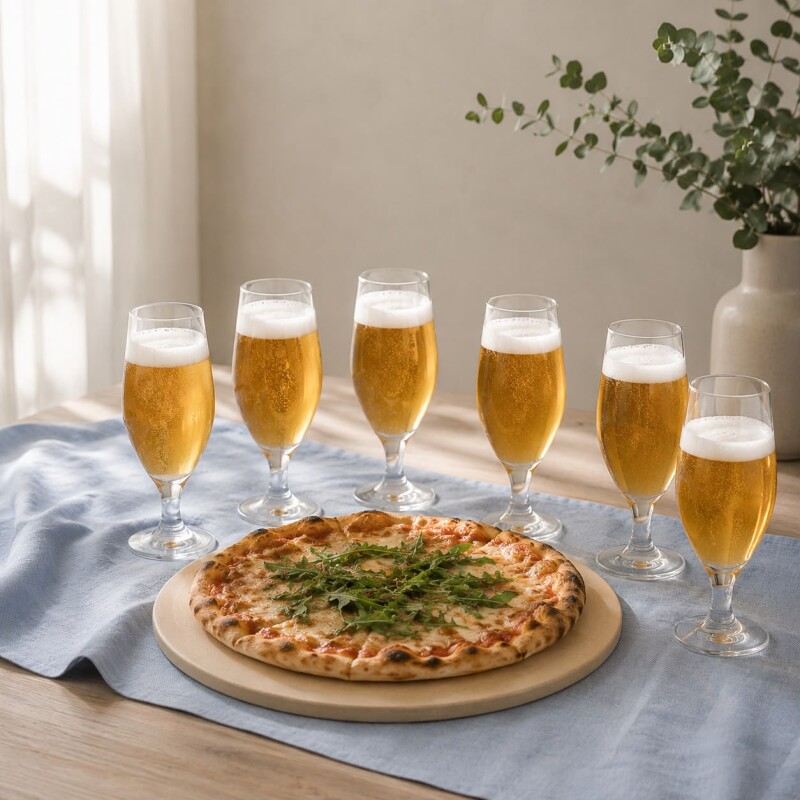 Combo Araujo Piedra Redonda de Pizza y Set de 6 Vasos Cerveceros Combo Araujo Piedra Redonda de Pizza y Set de 6 Vasos Cerveceros