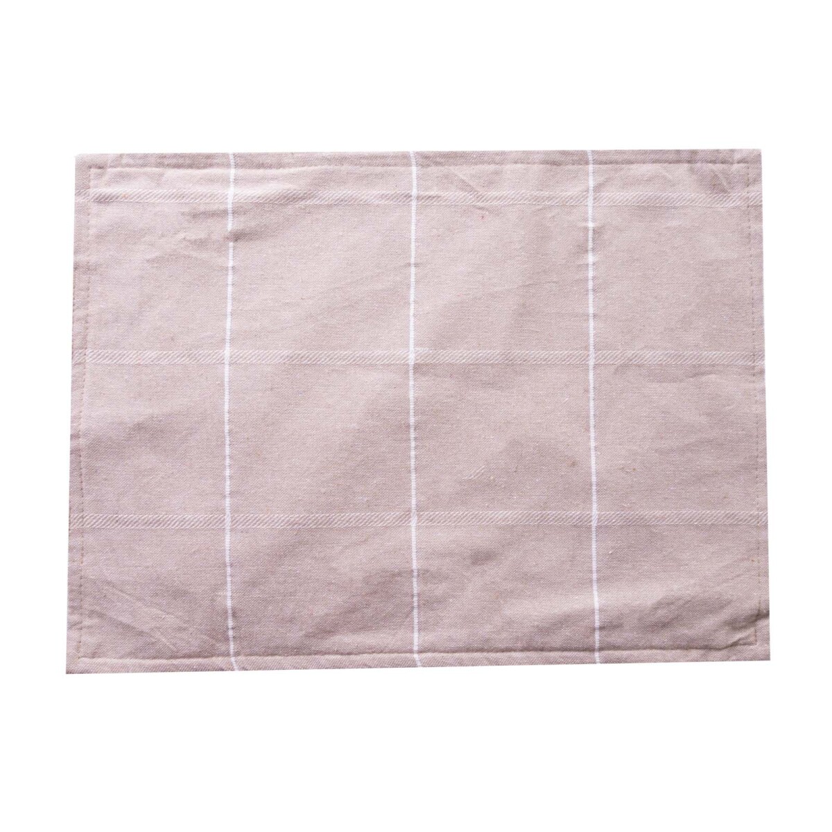 INDIVIDUAL CUADROS, - ALGODON 32*45, BEIGE 