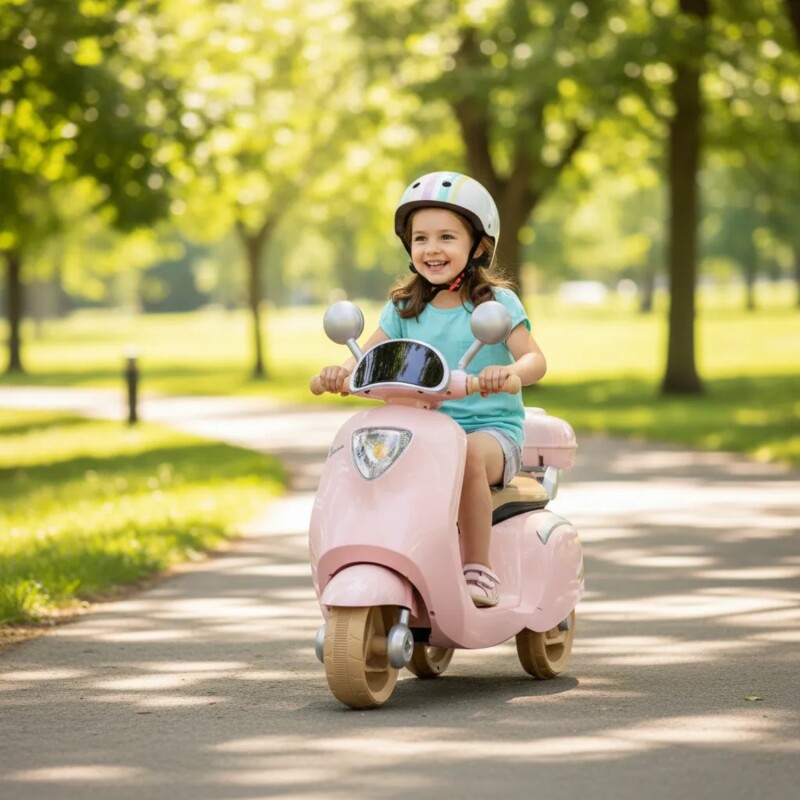 Moto Scooter a Batería Lumax Infantil Scooby Rosa