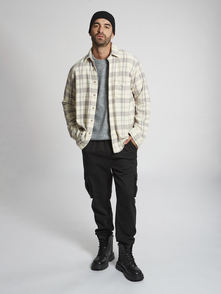 Sobrecamisa franela - gris 