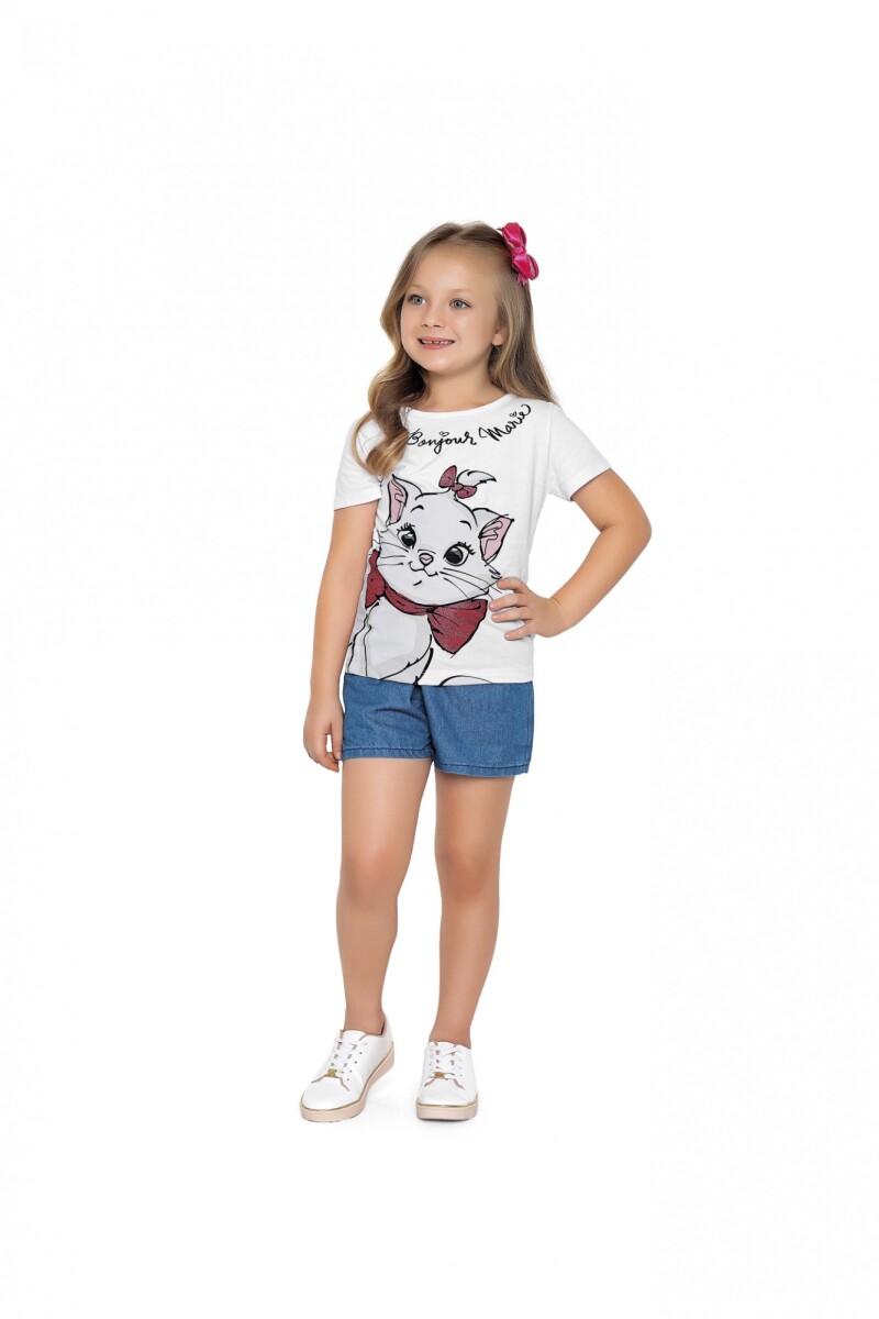 Remera con Marie para niñas BLANCO