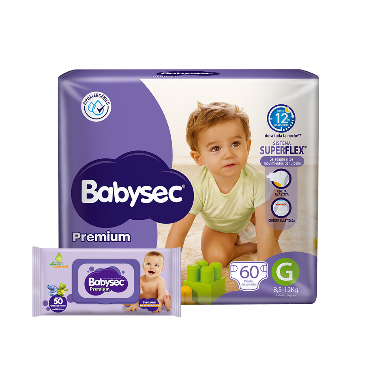 Pañales Babysec Premium G 60 Unidades 
