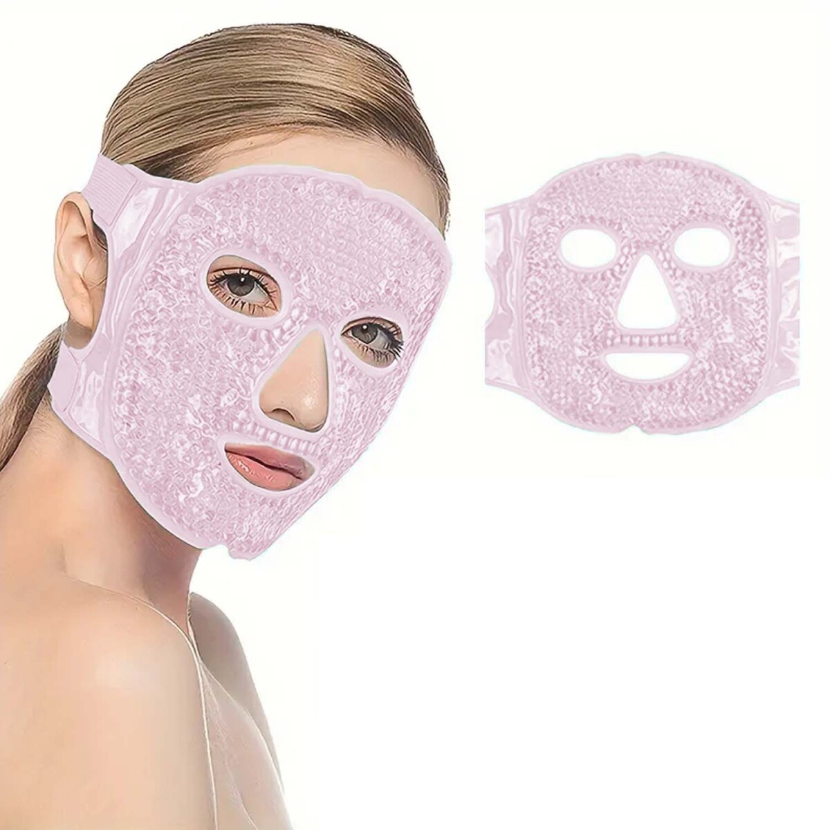 Mascara Facial de Gel Relajante Descongestiva Frio Calor - Rosado 