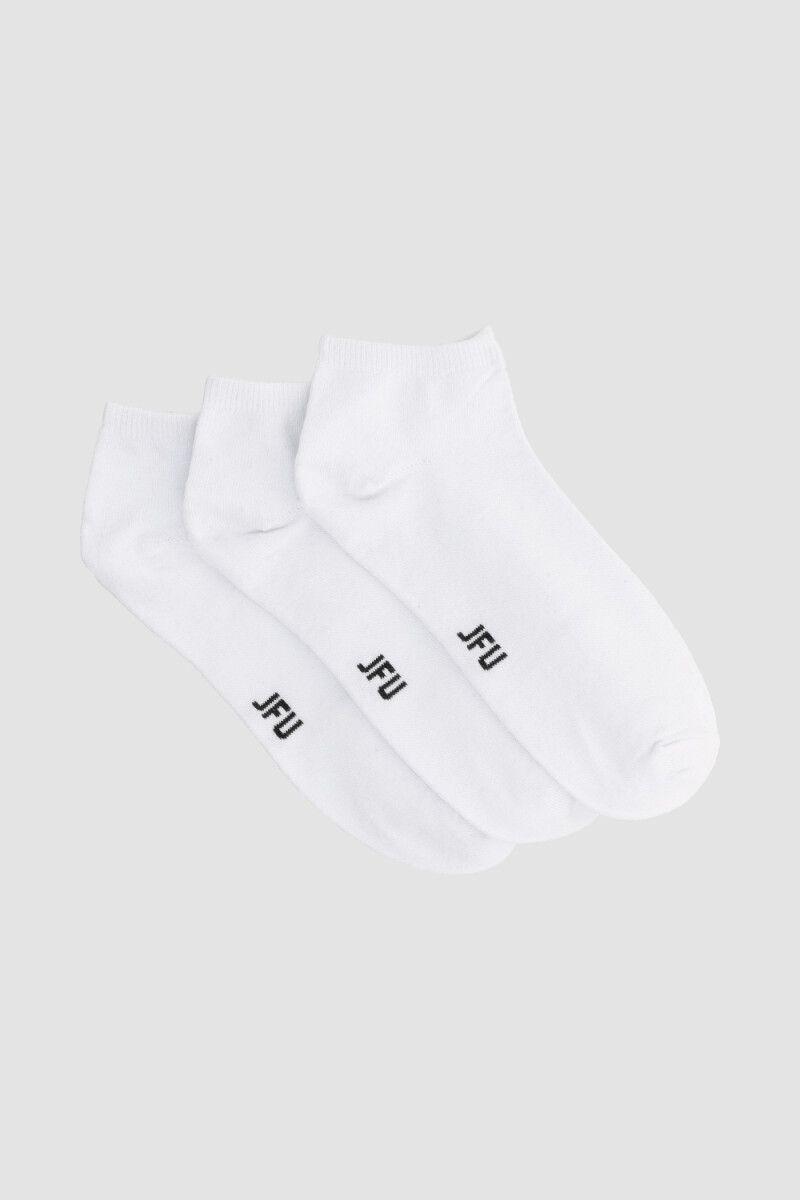 Pack x3 medias ciclista lisas - Blanco 