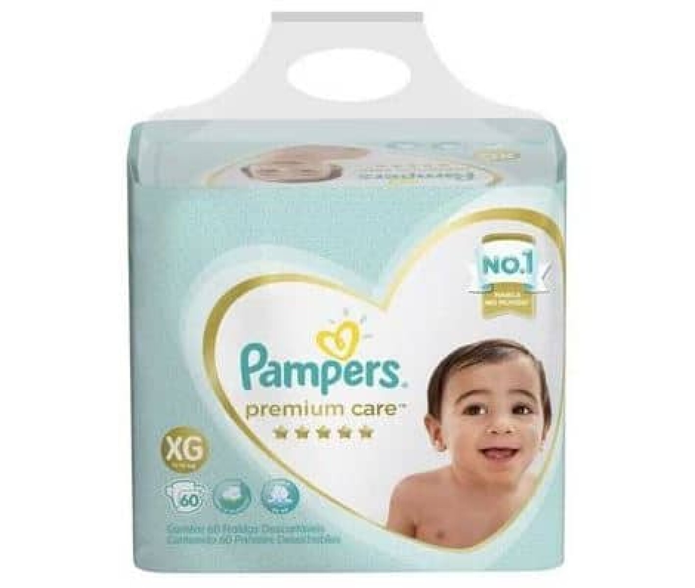 Pañales Pampers Premium Care XXG 60 Unidades 