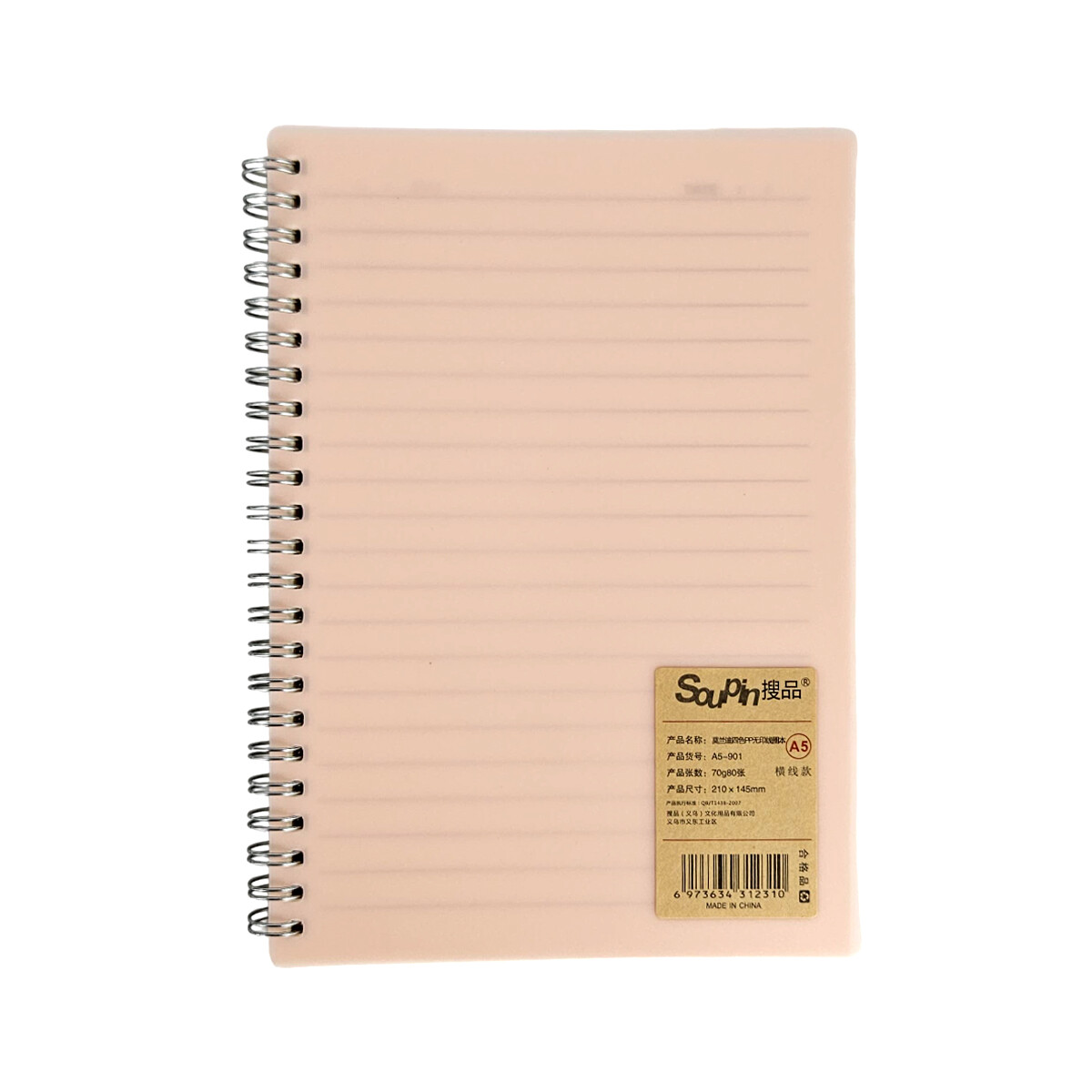 Cuaderno Tamano B5 Con Renglones De 80 Hojas Color Pastel - Rosado 