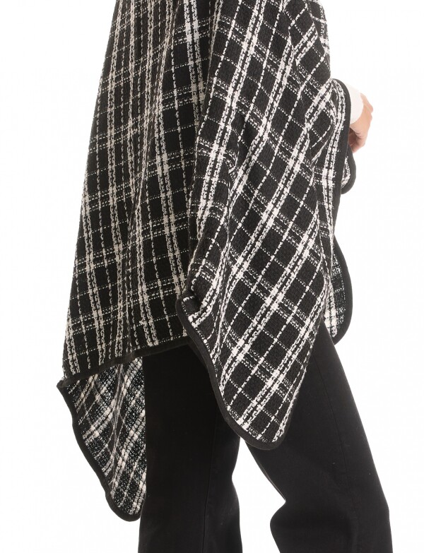 Ruana Cuadros NEGRO/BLANCO