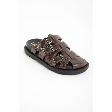 Zueco Croco Hebillas Chocolate
