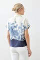 Camisa estampada manga corta azul