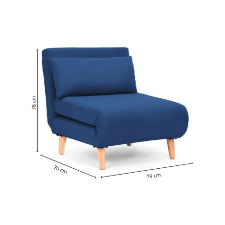 Sillon cama Trifold 1 cuerpo Azul
