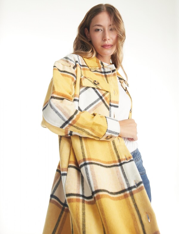 Sobrecamisa Larga Cuadros MOSTAZA/MULTI