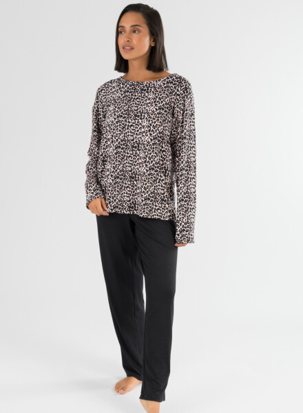 Pijama leopard Negro