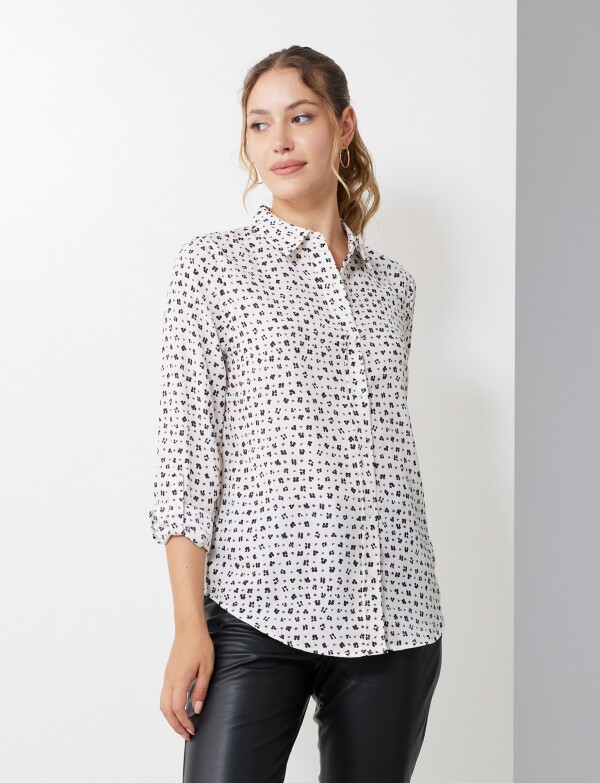 Camisa Crepe Printed BLANCO/MULTI