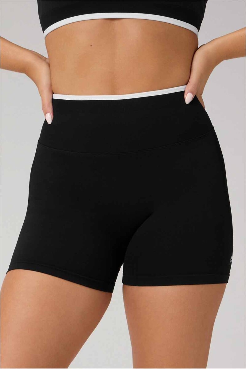 Shorts Seamless Scrunch Short 4" Mujer - Black/Classic White 