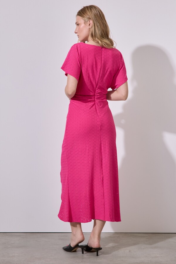 Vestido Maxi Broderie FUCSIA