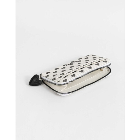 Billetera Fichero Cuerina Estampado Blanco Crudo