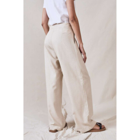 Pantalon Pinzado Lino Beige