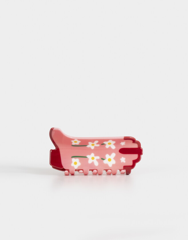 Broche Especiales Broche Acrílico Bota Con Flores - Rosa Claro