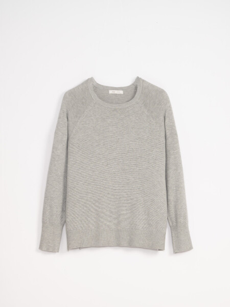 Buzo básico cuello redondo Gris