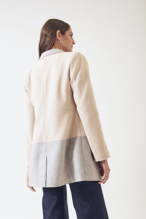 Tapado Paño Lana Color Block Off White