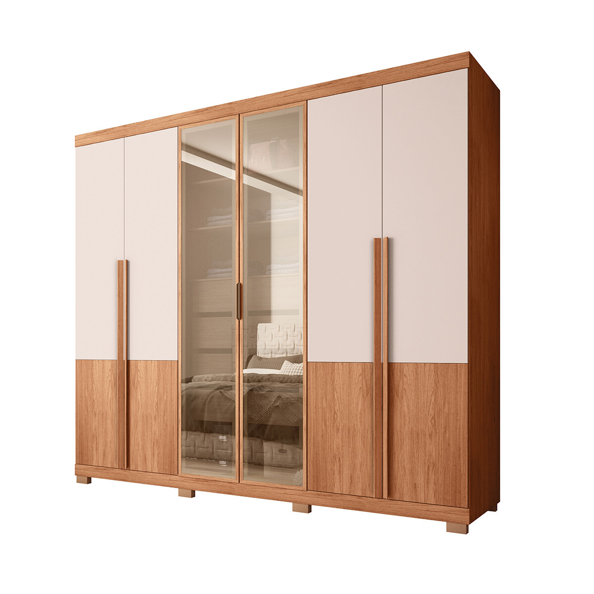 Ropero 6 Puertas Modelo Sinatra 2.6 Color Freijo/off White 