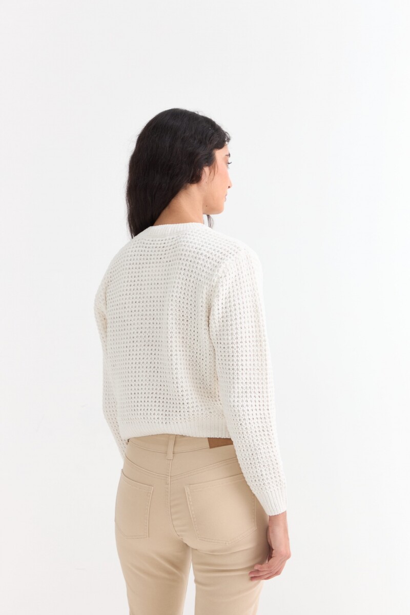 Sweater en punto waffle CRUDO
