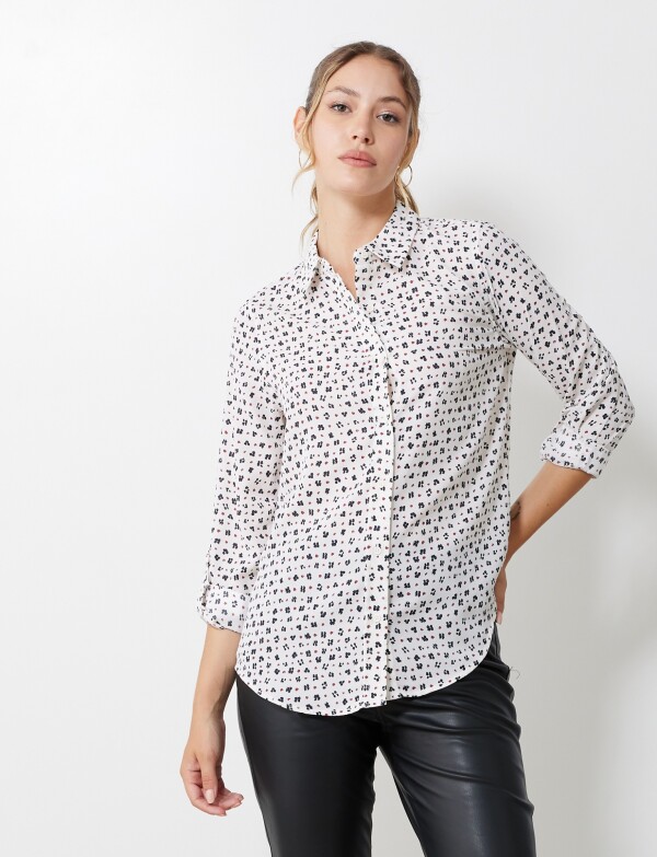 Camisa Crepe Printed BLANCO/MULTI