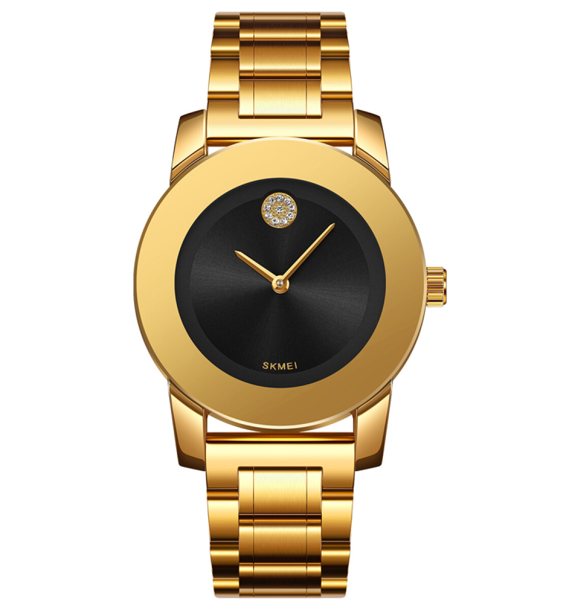 Reloj Skmei 2176gdbk Analógico Unisex Dorado Con Detalles En Negro 