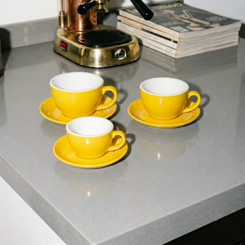 Taza cerámica Milán 250ml Amarillo