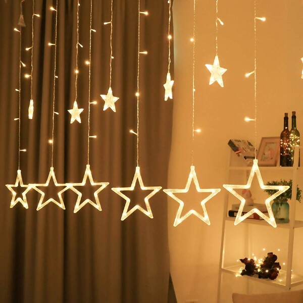 Cortina De Estrellas Con Control Remoto Luces Led Decoración Cortina De Estrellas Con Control Remoto Luces Led Decoración