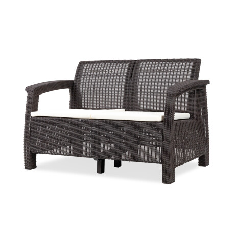 Juego de Jardín Santorini - 2 cuerpos, 2 butacas y mesa Moka