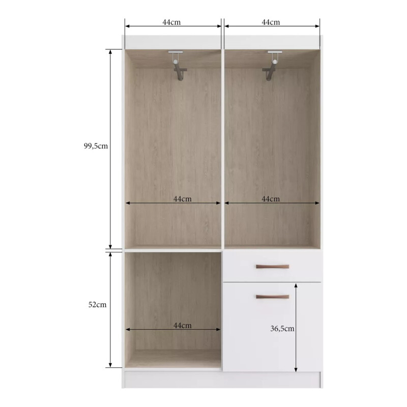 Ropero Placard , 4 Puertas ,1 Cajon Y 1 Cajon Basculante Marrón