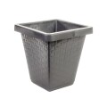 MACETA CUADRADA RATTAN GRIS N20 3LTS GRIS