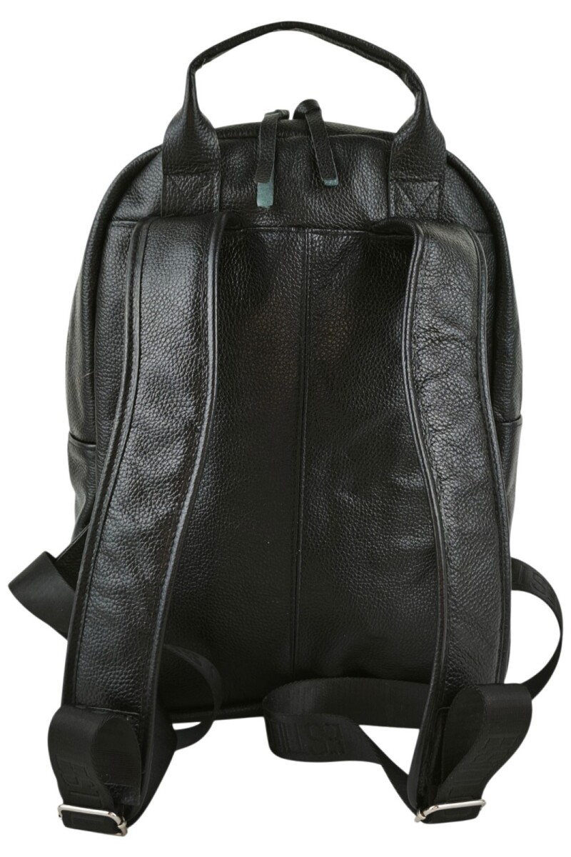 Mochila de cuero urbana Negro