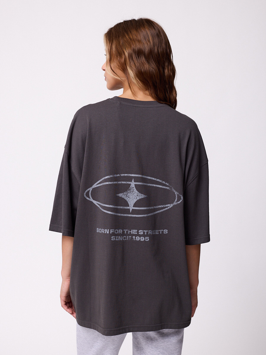 T-SHIRT LUNGAR DIXIE Gris Oscuro