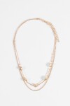 Collar largo doble con cuentas dorado