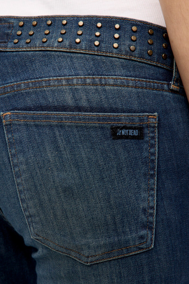 LOW BOOTCUT STUD VINTAGE BLUE Azul