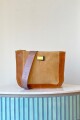 Bandolera Laura Brandy y Gamuza Beige