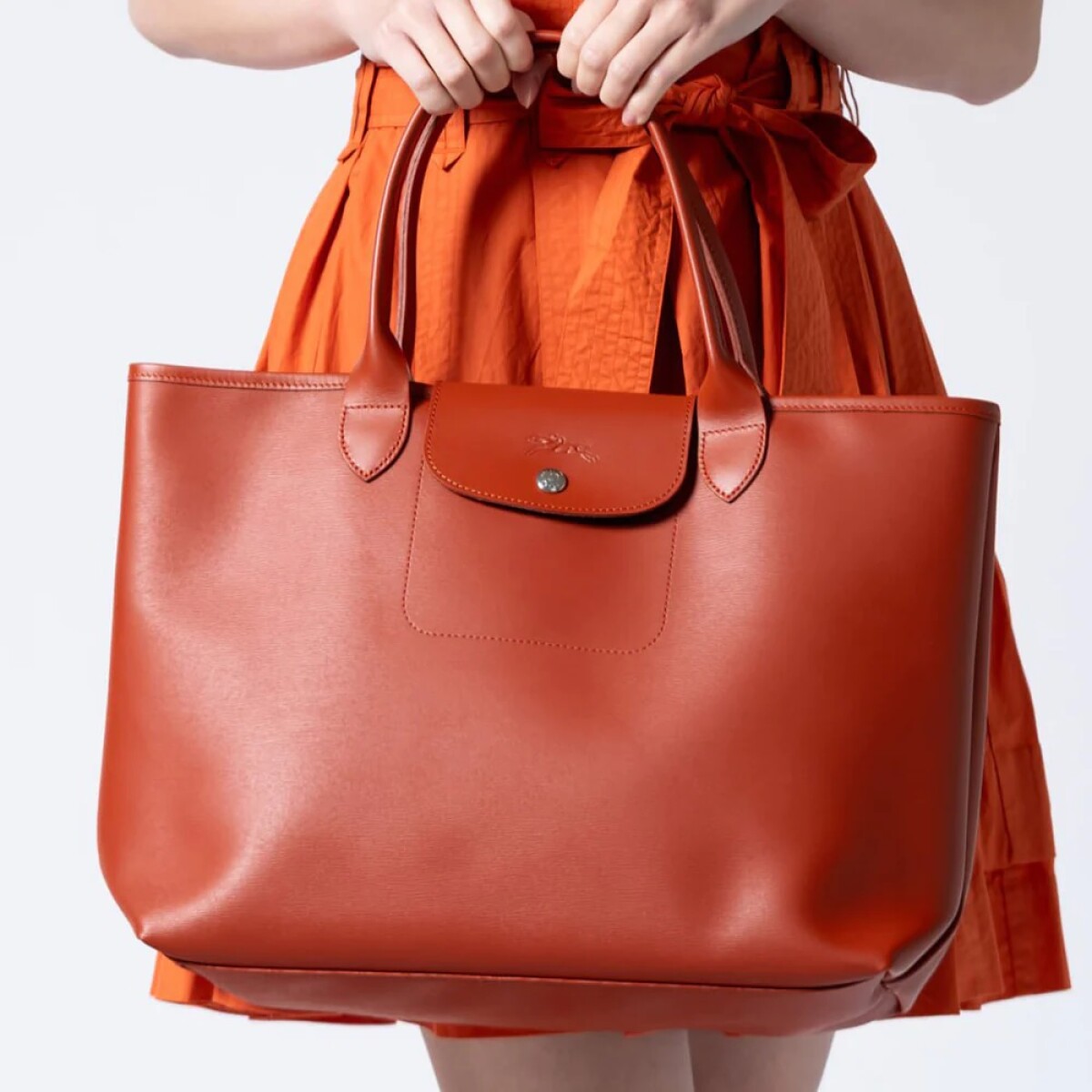 Longchamp -Cartera de lona revestida, Le pliage city - Naranja 